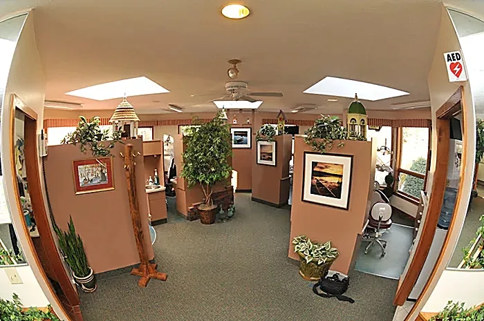 Bright, skylit treatment area